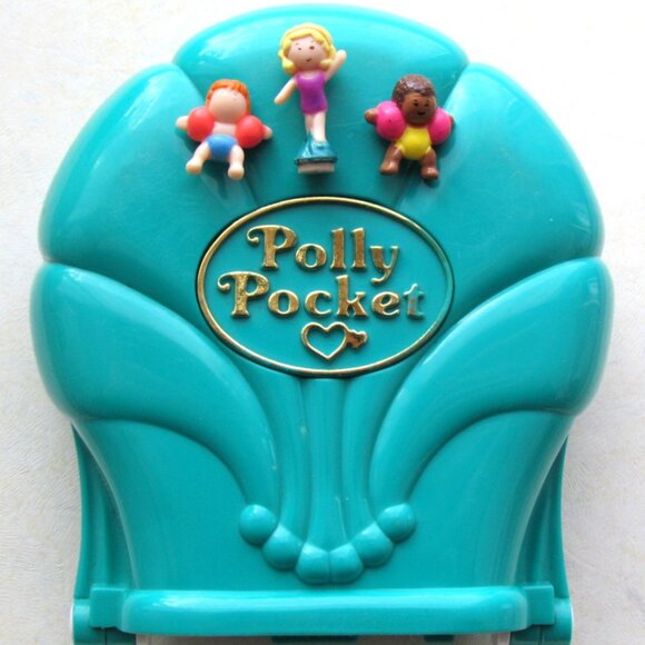VINTAGE POLLY POCKET SPLASH & SLIDE w 3 ORIGINAL PEOPLE, WATER PARK, USES WATER! - Picture 3 of 10
